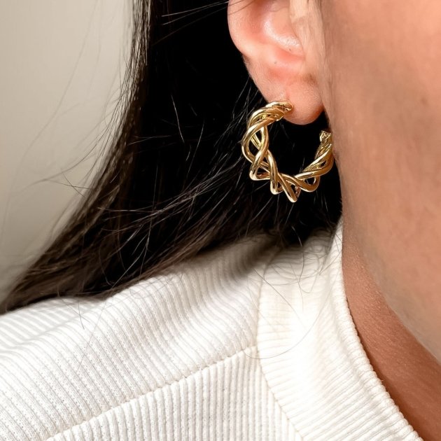 Brinco Twist Banhado a Ouro 18k