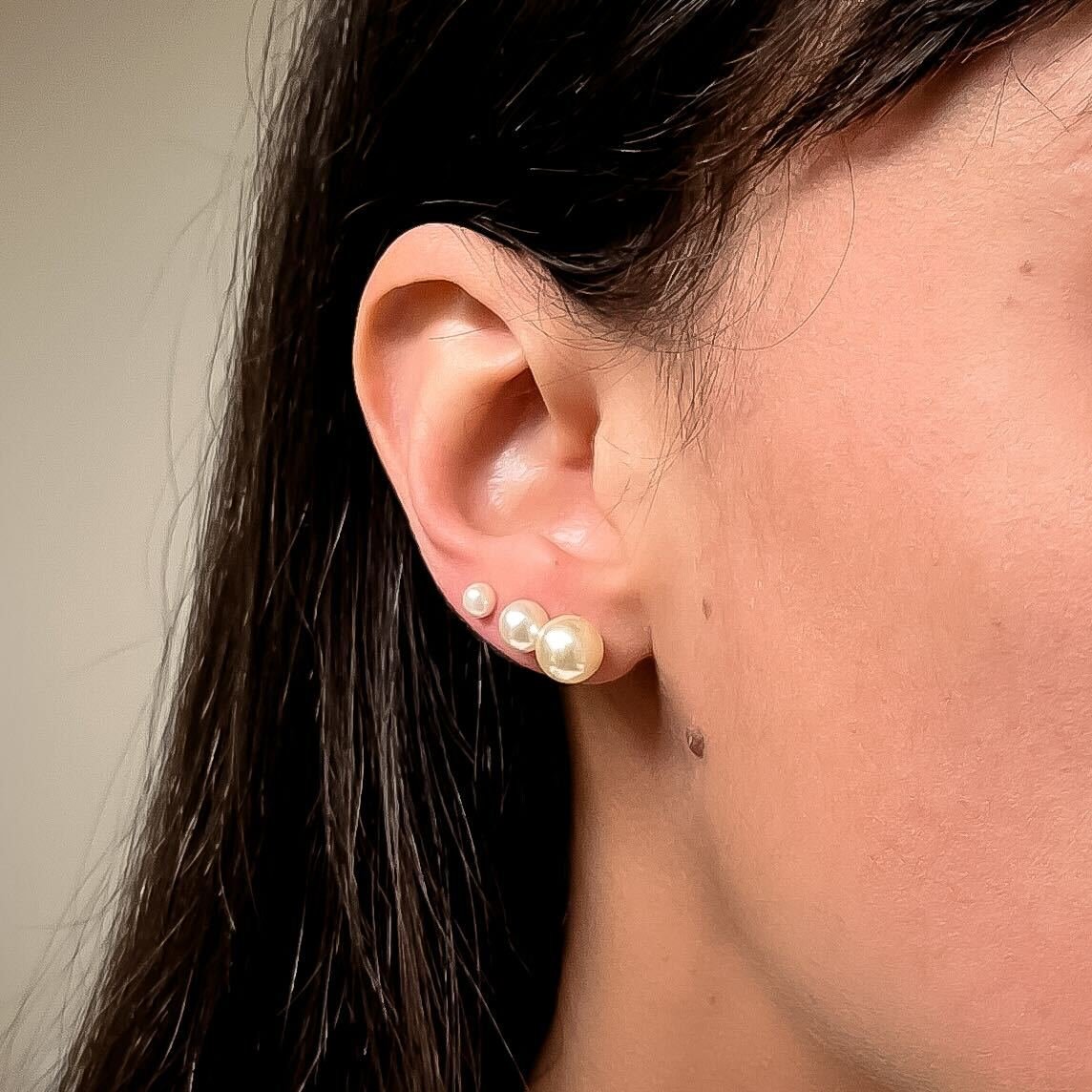 Trio Pérola Banhados a Ouro 18K