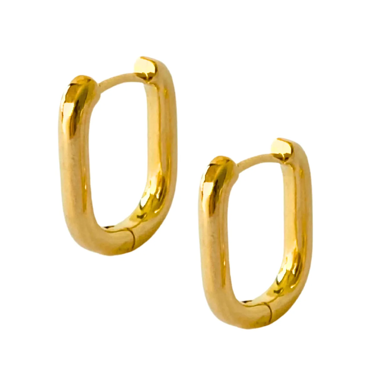 Brincos Elos com formato oval dourado