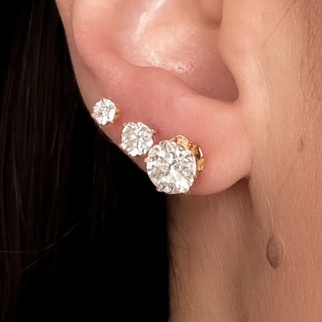 Trio de Brincos Ponto de Luz G