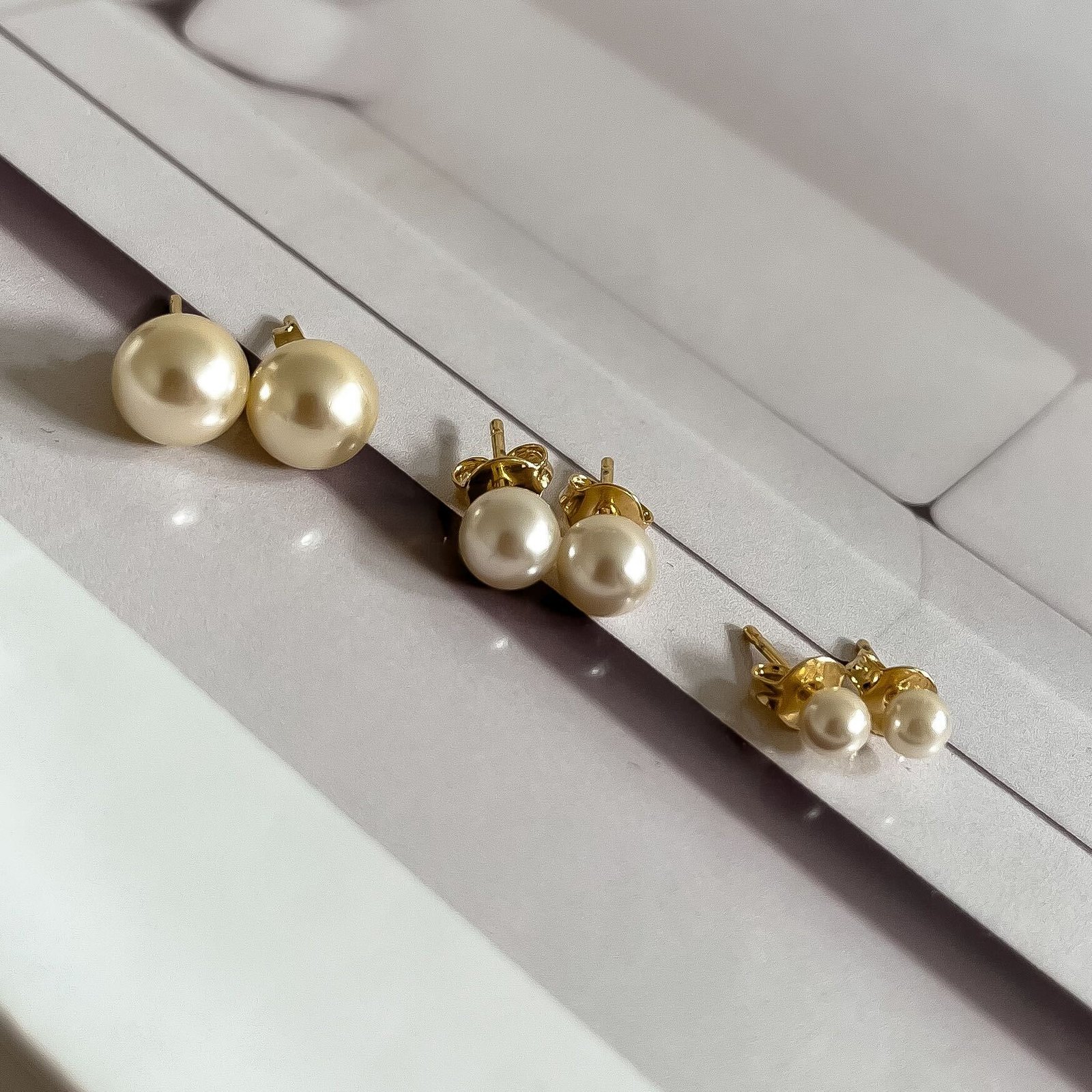 Trio Pérola Banhados a Ouro 18K - Imagem 2