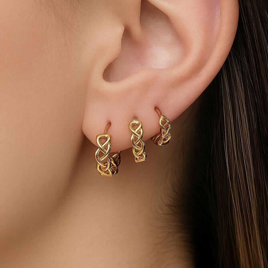 Brinco Argolas Trançadas Nexus