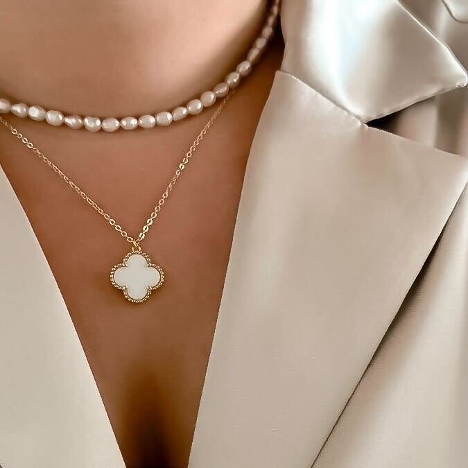 Colar Trevo Banhado a Ouro 18K