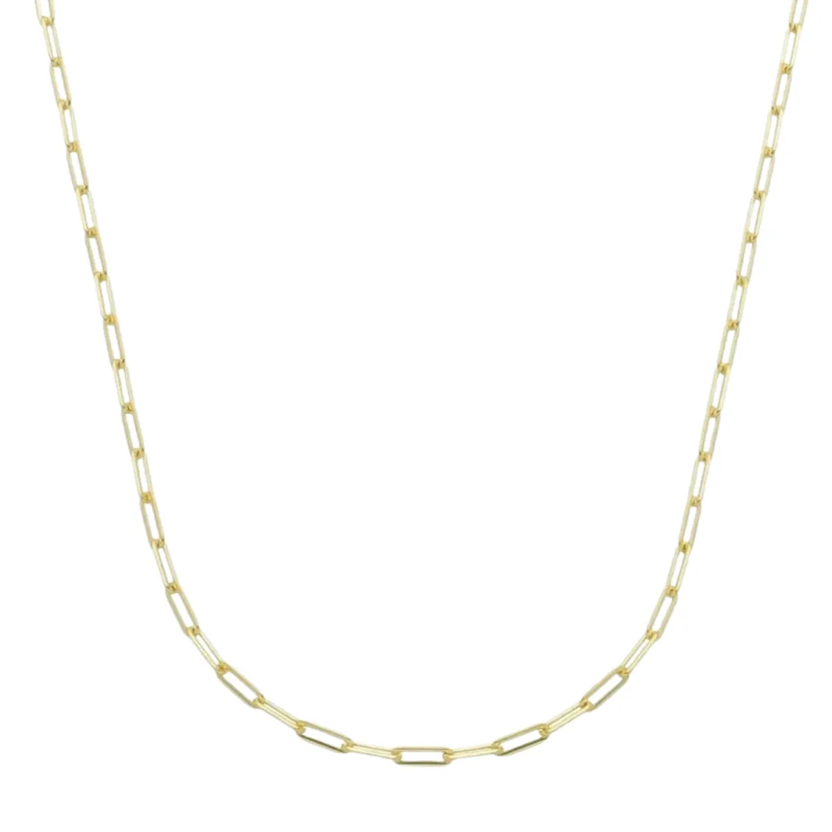 Colar Fluxo 01 com design leve e elos finos banhado a ouro