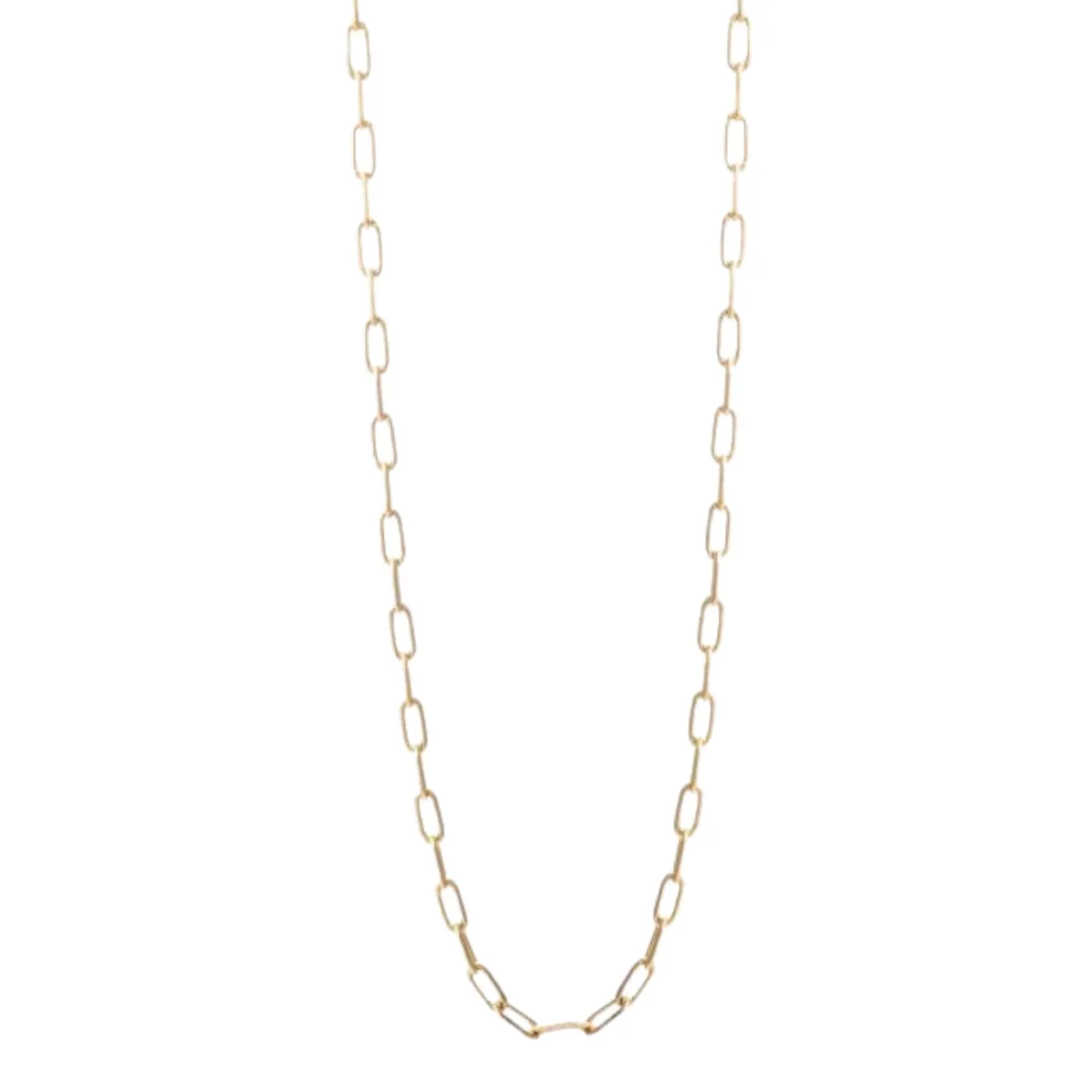 Corrente Fluxo 02 com elos ovais em banho de ouro