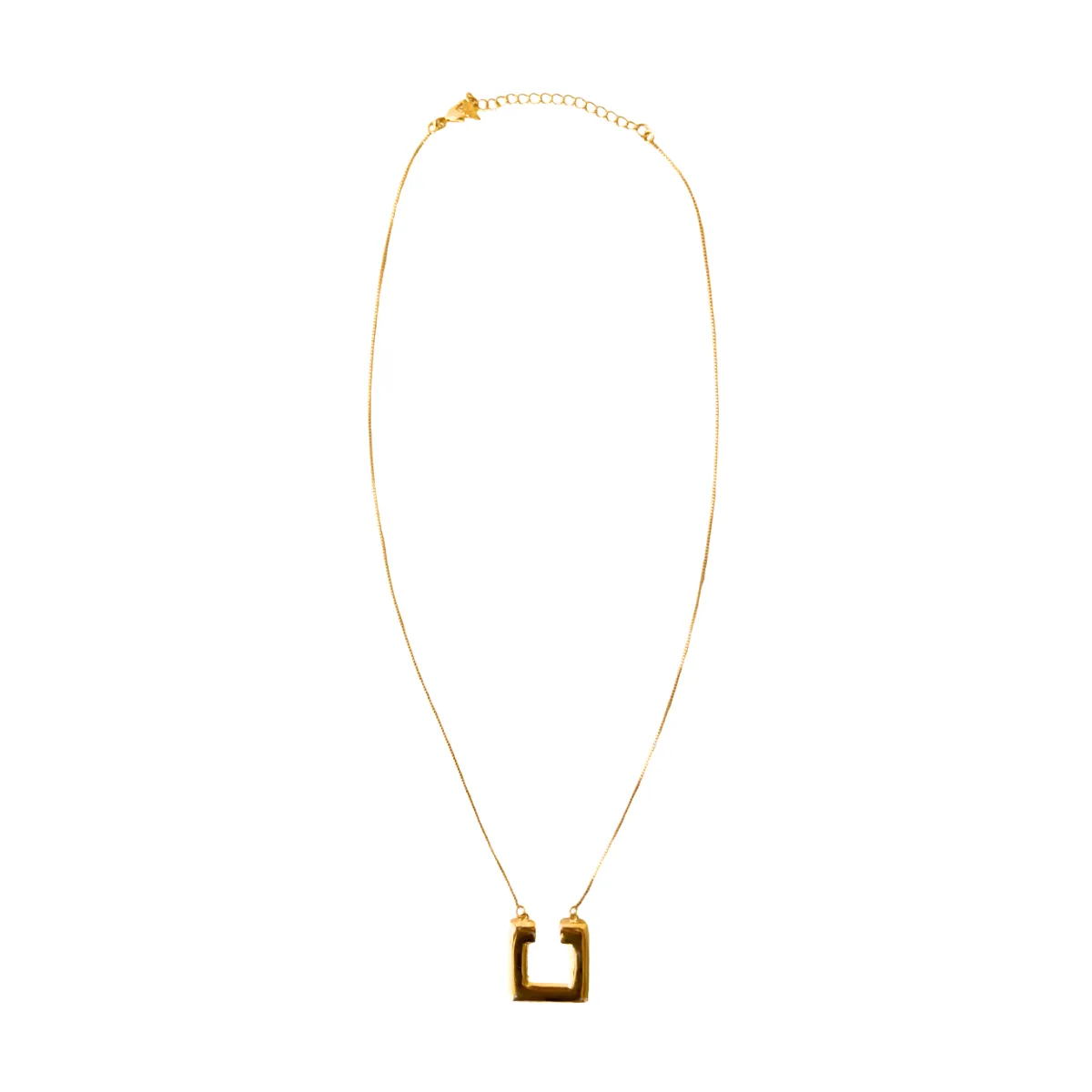 Colar Frame com pingente geométrico em banho de ouro 18K